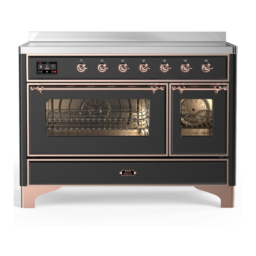 ILVE Majestic III 48" Graphite Matte Induction Range with 6 Elements Triple Glass Door