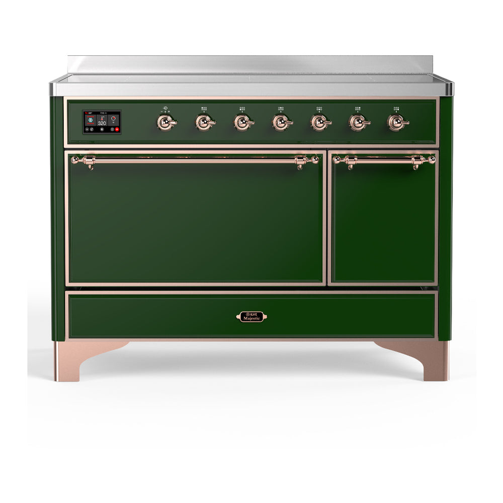 ILVE Majestic III 48" Emerald Green Induction Range with 6 Elements Solid Door