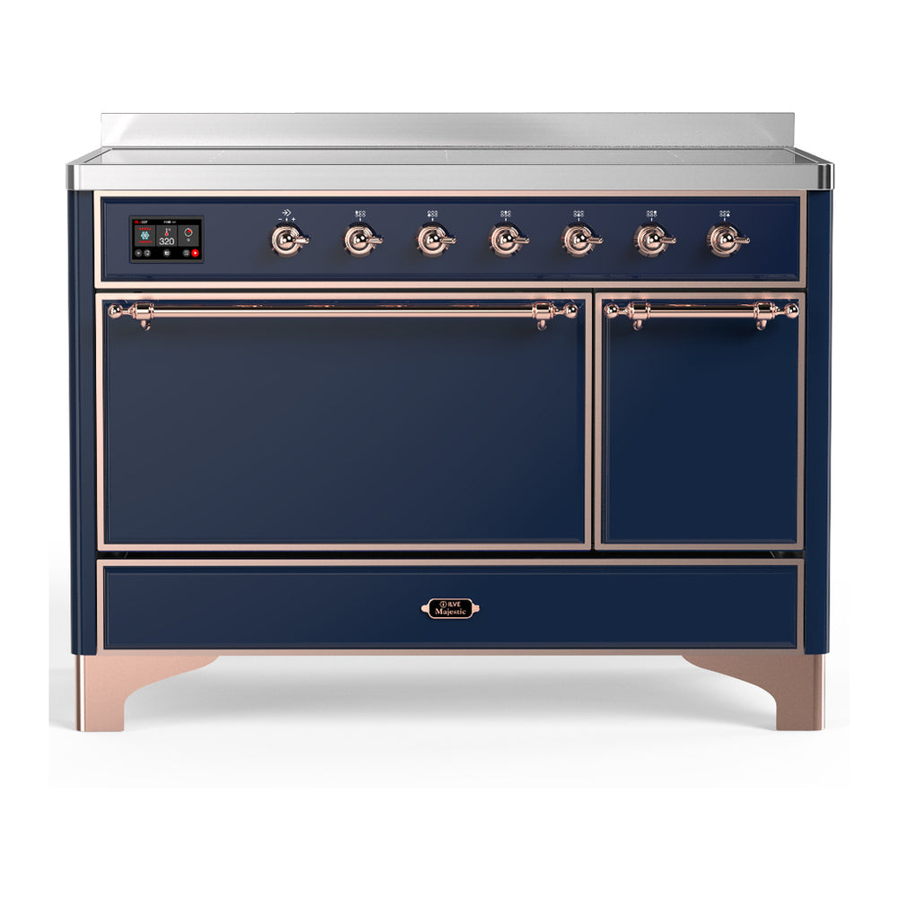 ILVE Majestic III 48" Midnight Blue Induction Range with 6 Elements Solid Door