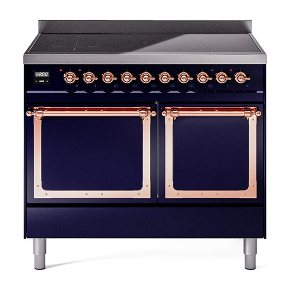 ILVE Nostalgie II Noblesse 40" Midnight Blue Induction Range with 6 Elements Solid Door