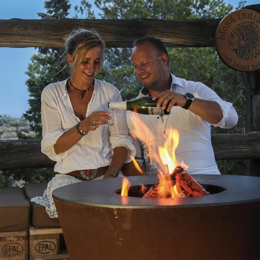 Arteflame XXL 40" Grill - High Round Base- Corten
