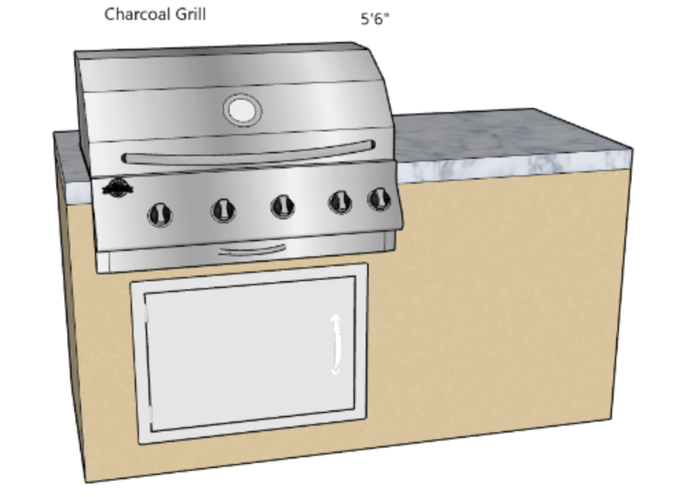 Charcoal BBQ Island
