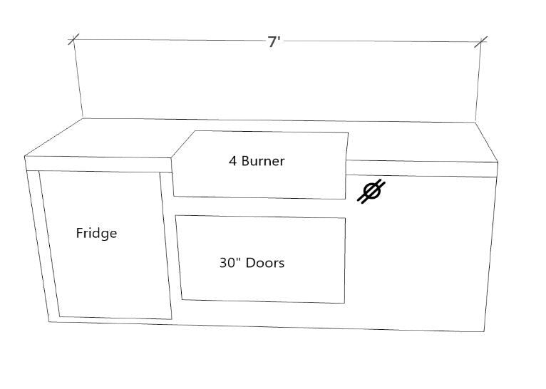 7' Bbq Island