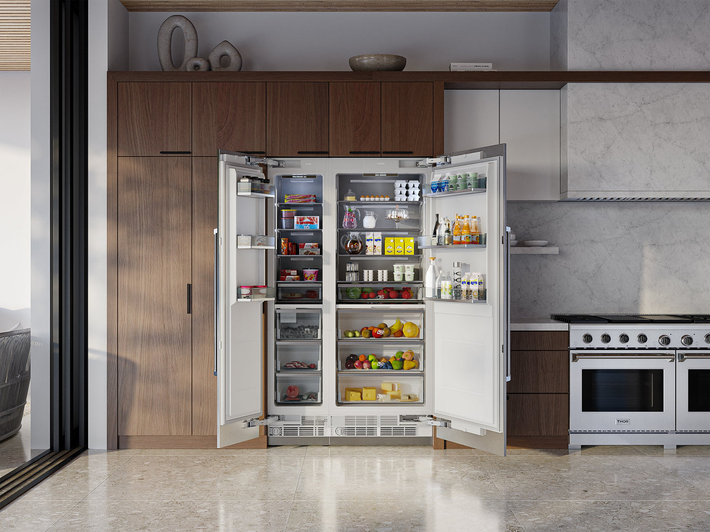 THOR Kitchen X-Series 18" 8.6 cu. ft. Stainless Steel Built-In Freezer Column with Automatic Ice Maker, XRF18CFZ-SS