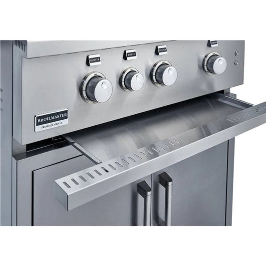 Broilmaster B Series 32-Inch 4-Burner Stainless Steel Gas Grill with Work Lights, Rear Infrared Burner and LED Controls