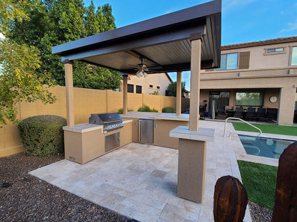 Aruba BBQ Island With 12' x 12' Pergola Built-In BBQ Grill