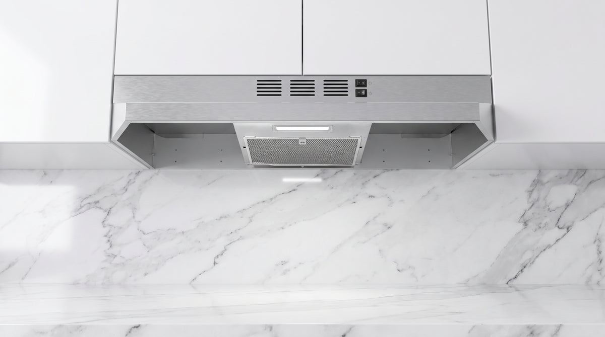Forno Cappa 30-Inch Under Cabinet Range Hood, Stainless Steel, 200 CFM, Convertible, LED Lighting