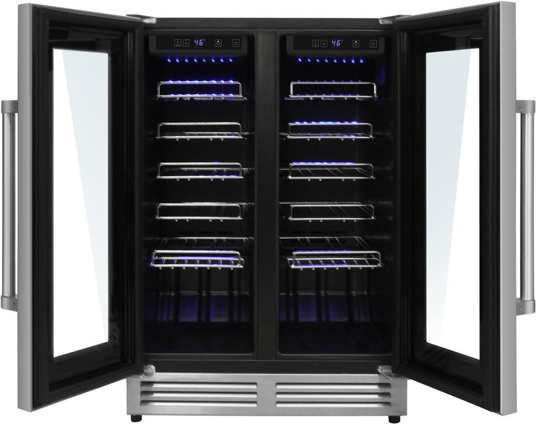 THOR Contemporary Package - 36" Electric Range, Range Hood, Refrigerator, Dishwasher, Microwave and Wine Cooler, ARE36-HRH3607-TRF3602-HWD2401SS-TMD3002-TWC2402