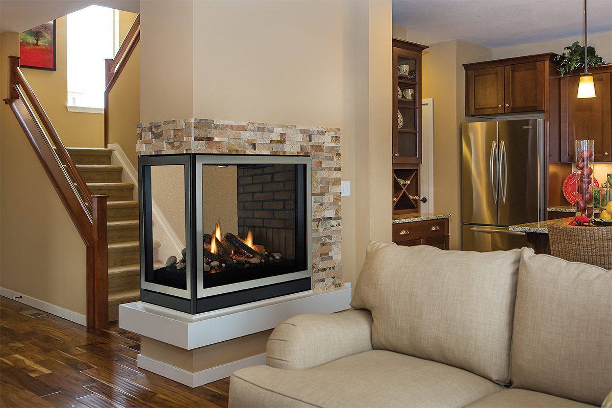 Madison Clean-Face 36-Inch Peninsula Direct-Vent Gas Fireplace