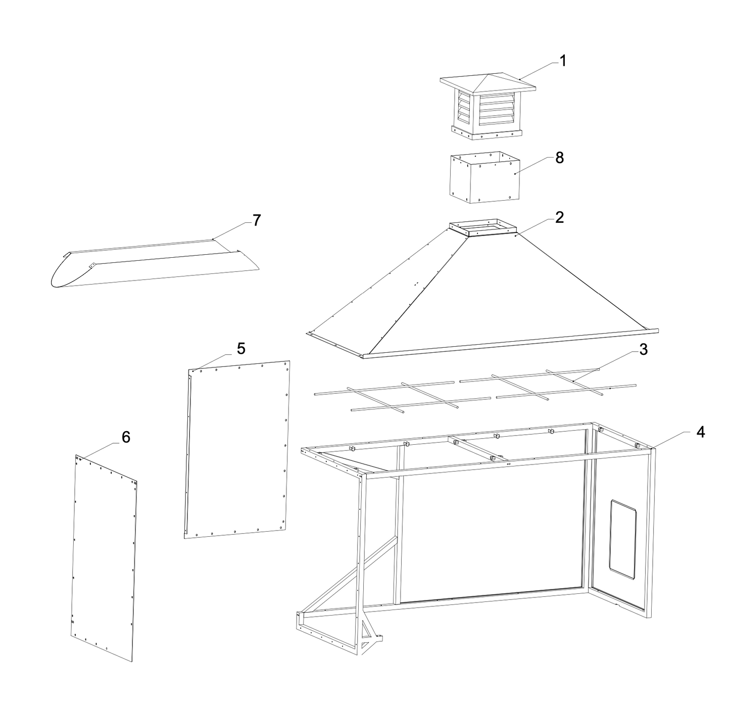 Tagwood BBQ Attachment Built-in Smoke Hood -- ASH28- PRE-ORDER