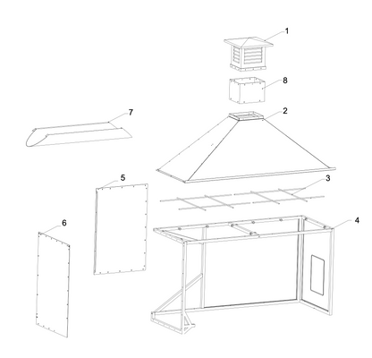 Tagwood BBQ Attachment Built-in Smoke Hood -- ASH28- PRE-ORDER