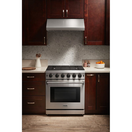 THOR Kitchen 30 in. 4.55 cu. ft. Professional Propane Gas Range in Stainless Steel, LRG3001ULP