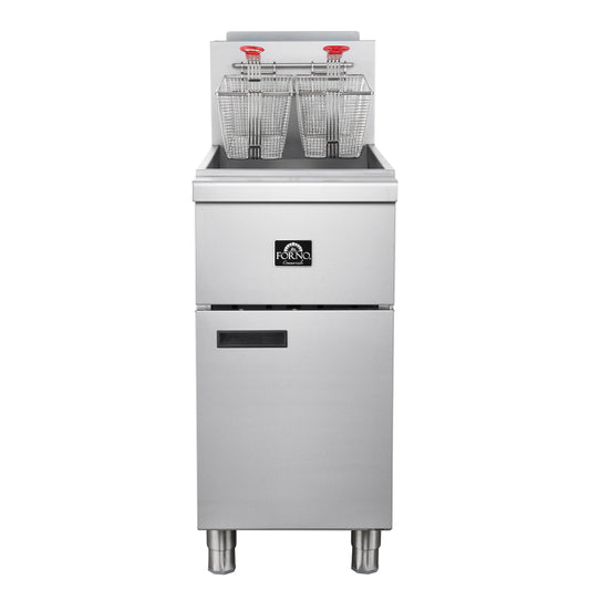 Forno Commerciale Natural Gas Deep Fryer, 4 Burners 120,000 BTU, 50 lbs Oil Capacity