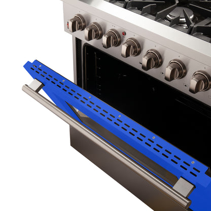 Forno Galiano 36-Inch Freestanding Dual Fuel Range, 6 Burners, Double Convection Ovens