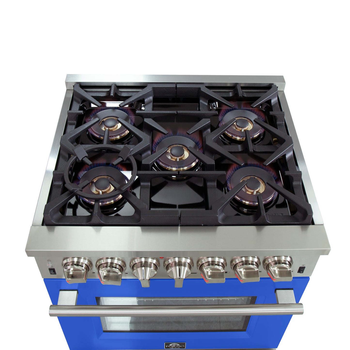 Forno Capriasca 30-Inch Freestanding Dual Fuel Range, 4 Burners, True Convection Oven