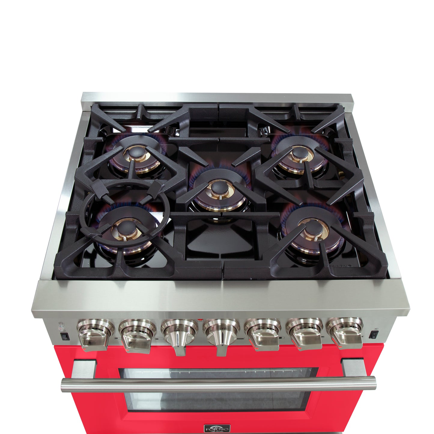 Forno Capriasca 30-Inch Freestanding Dual Fuel Range, 4 Burners, True Convection Oven