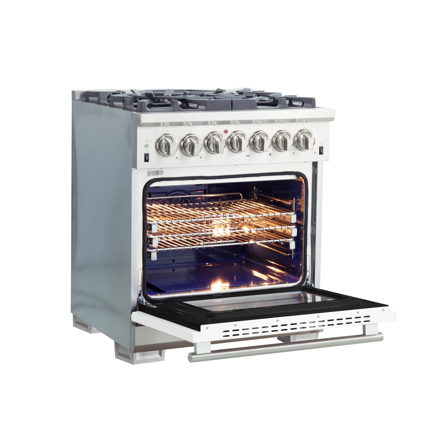 Forno Capriasca 30-Inch Freestanding Dual Fuel Range, 4 Burners, True Convection Oven