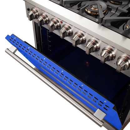 Forno Capriasca 36-Inch Freestanding Dual Fuel Range, 6 Burners, True Convection Oven
