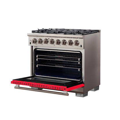 Forno Capriasca 36-Inch Freestanding Dual Fuel Range, 6 Burners, True Convection Oven
