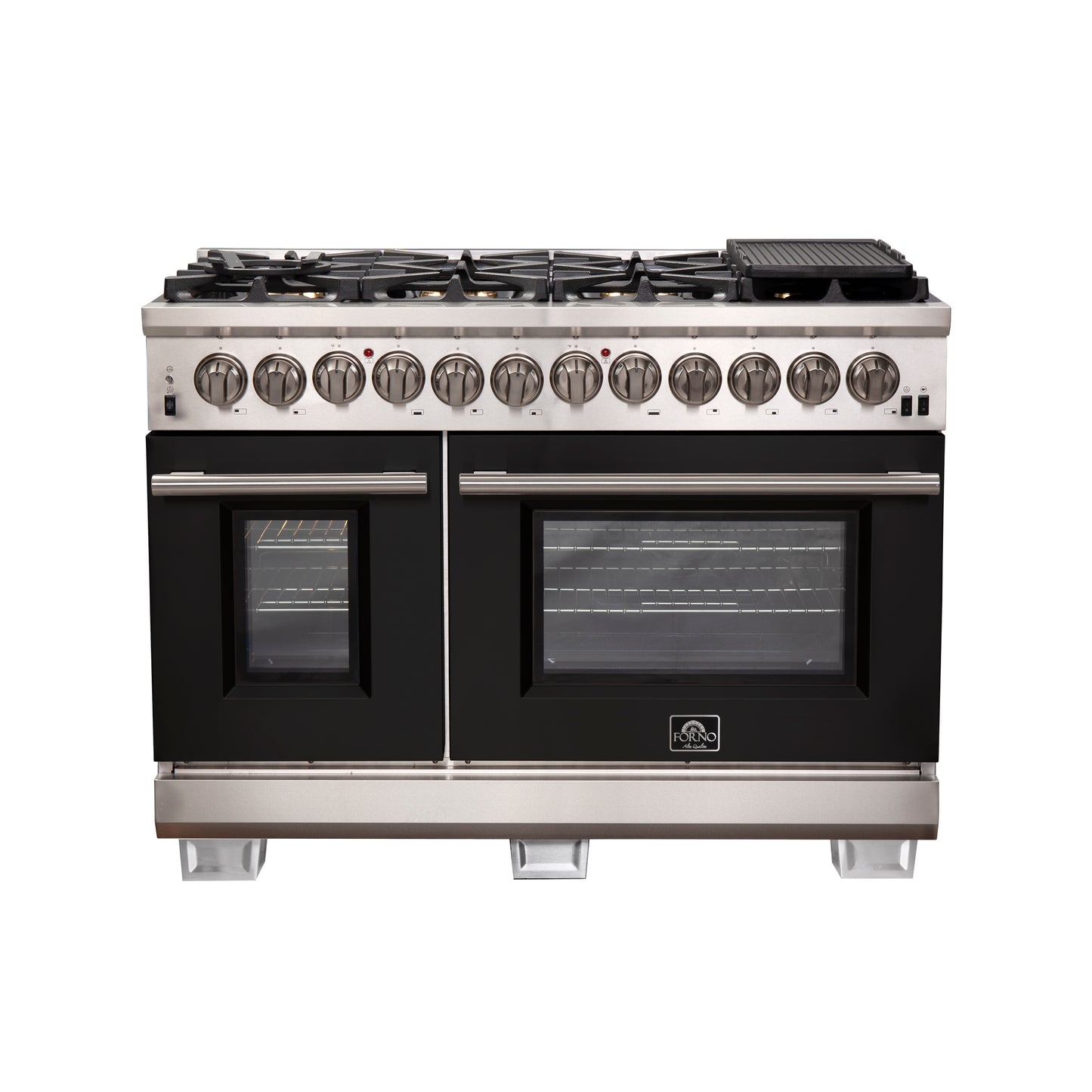 Forno Capriasca 48-Inch Freestanding Dual Fuel Range, 8 Burners, True Convection Oven
