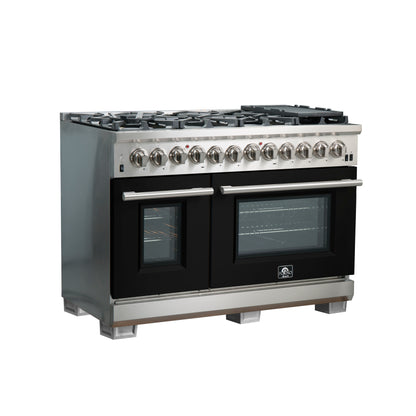 Forno Capriasca 48-Inch Freestanding Dual Fuel Range, 8 Burners, True Convection Oven