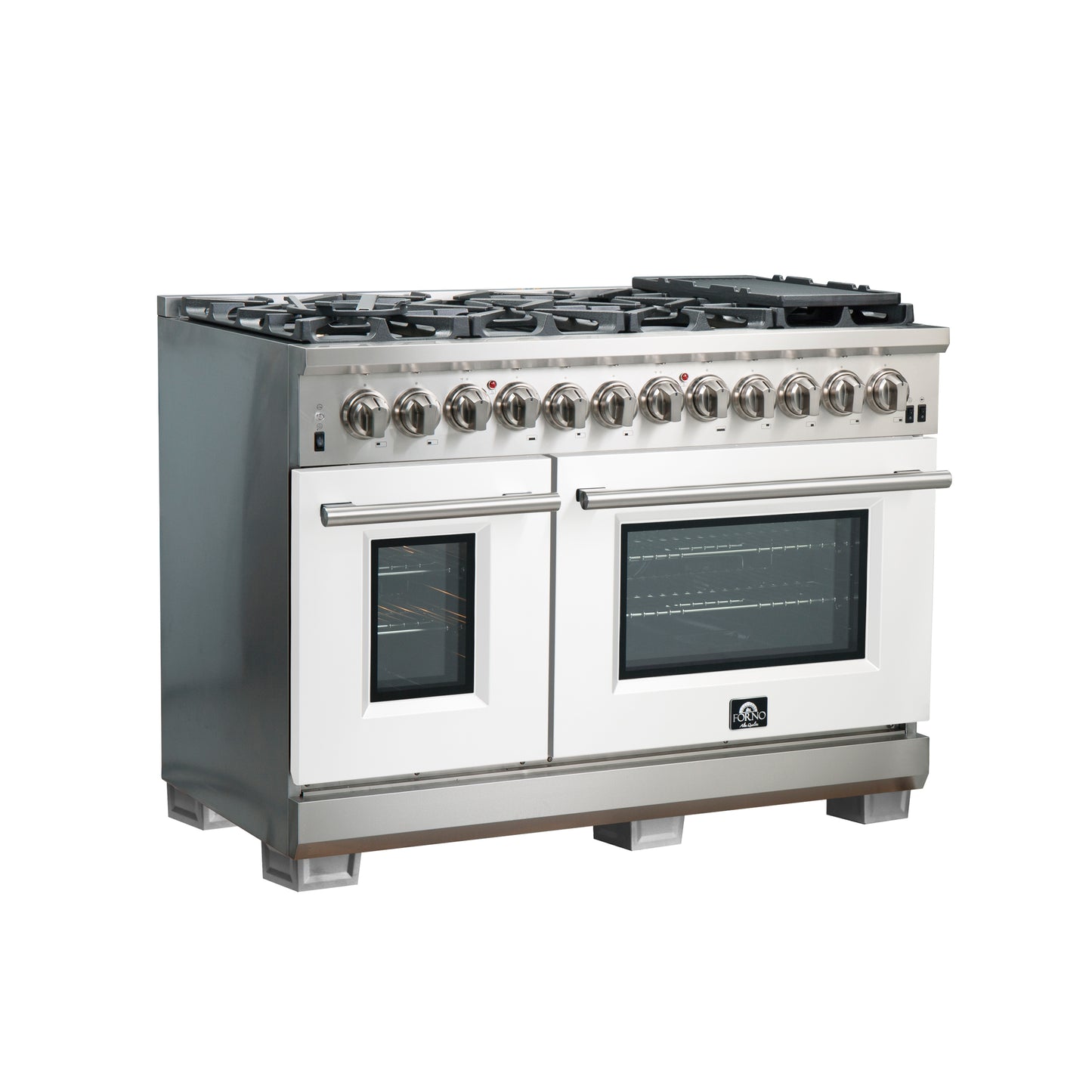 Forno Capriasca 48-Inch Freestanding Dual Fuel Range, 8 Burners, True Convection Oven