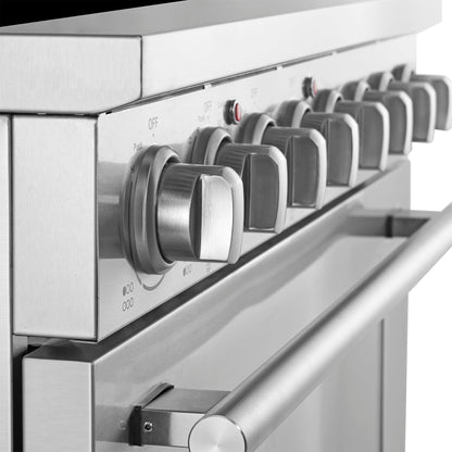 Forno Paolo 36 Inch Freestanding Electric Range, Stainless Steel, 5.44 cu.ft, True Convection Oven, Energy Efficient