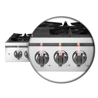 Forno Spezia Alta Qualita 30-Inch Pro-Style Gas Rangetop, Stainless Steel, 5 Sealed Burners, Continuous Cast Iron Grates, High Heat Output