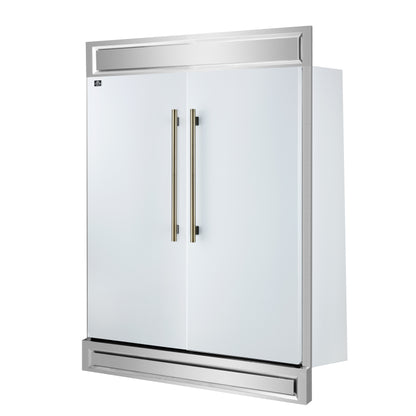 Forno Maderno 2-28-Inch Wide Convertible Refrigerator/Freezer in White, Decorative Trim, 27.2 cu.ft, 84-Inch High, ENERGY STAR Certified