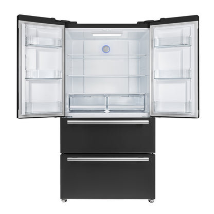 Forno Moena Espresso 36-Inch Black French Door Refrigerator, 19.2 Cu. Ft., Frost-Free, Automatic Ice Maker, ENERGY STAR Certified