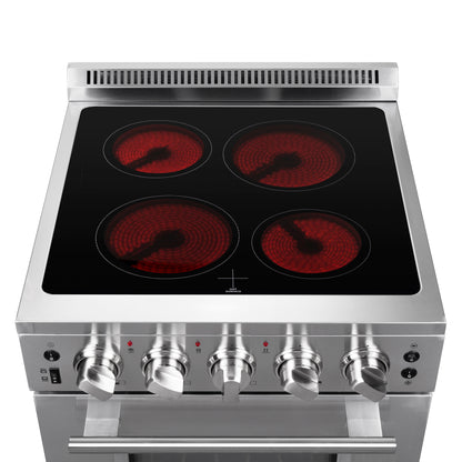 Forno Loiano 24 Inch Freestanding Electric Range Stainless Steel with Storage Drawer