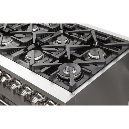 Forno Massimo 48-Inch Freestanding Dual Fuel Range, 8 Burners, Double Convection Ovens