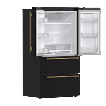 Forno Moena Espresso 36-Inch Black French Door Refrigerator, 19.2 Cu. Ft., Frost-Free, Automatic Ice Maker, ENERGY STAR Certified