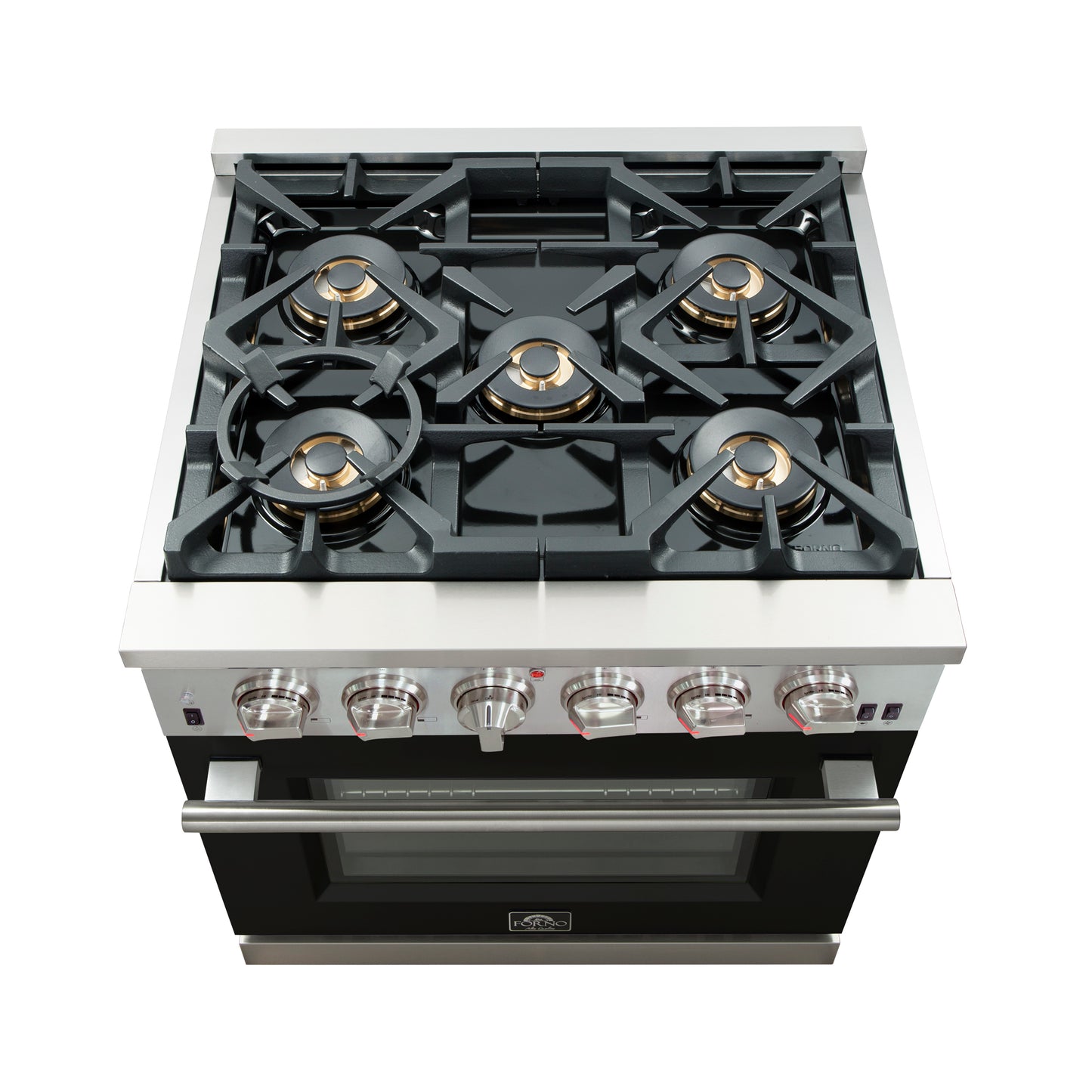 Forno Capriasca 30-Inch Freestanding Gas Range, 4 Burners, True Convection Oven