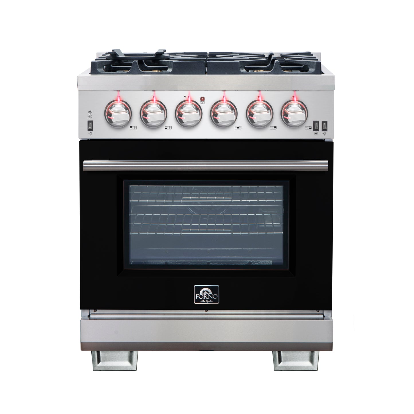 Forno Capriasca 30-Inch Freestanding Gas Range, 4 Burners, True Convection Oven