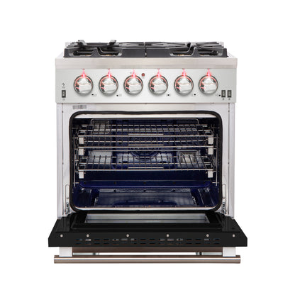 Forno Capriasca 30-Inch Freestanding Gas Range, 4 Burners, True Convection Oven