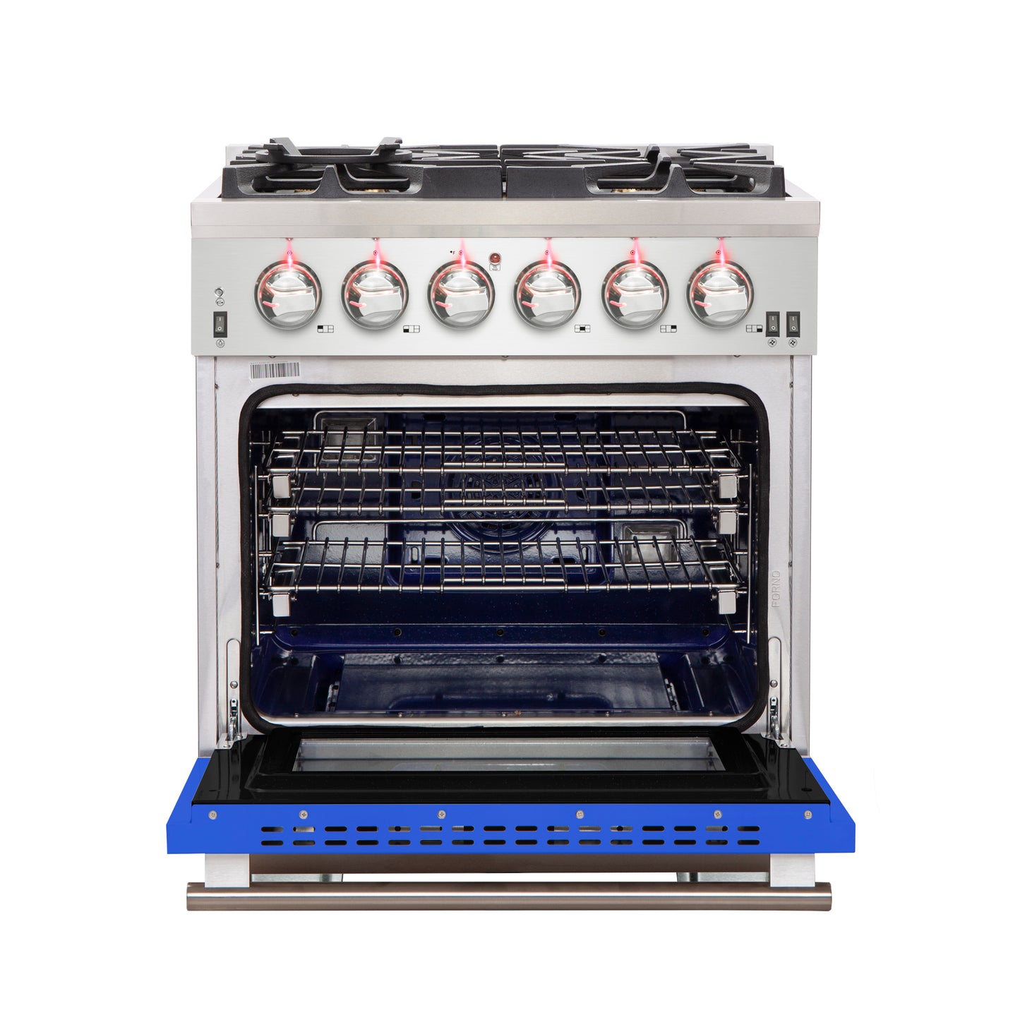 Forno Capriasca 30-Inch Freestanding Gas Range, 4 Burners, True Convection Oven