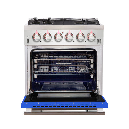 Forno Capriasca 30-Inch Freestanding Gas Range, 4 Burners, True Convection Oven
