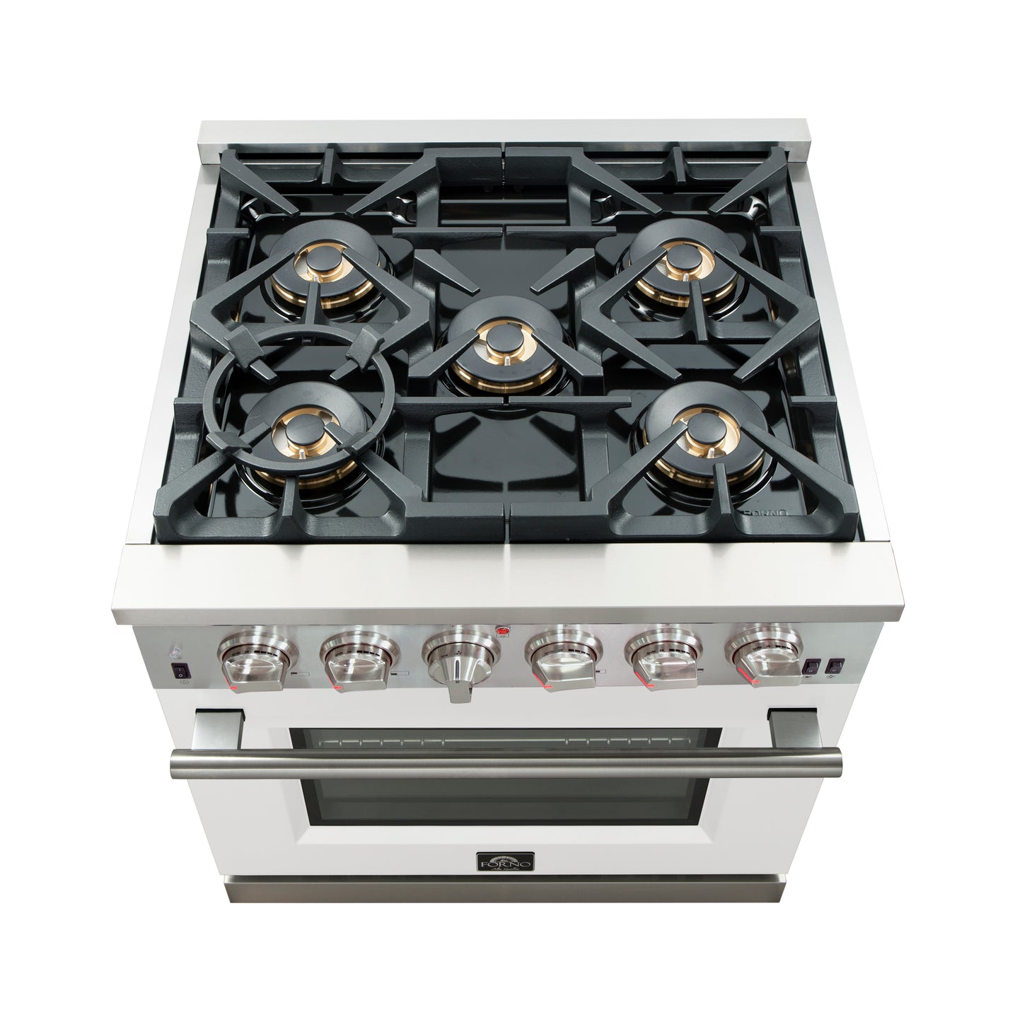 Forno Capriasca 30-Inch Freestanding Gas Range, 4 Burners, True Convection Oven