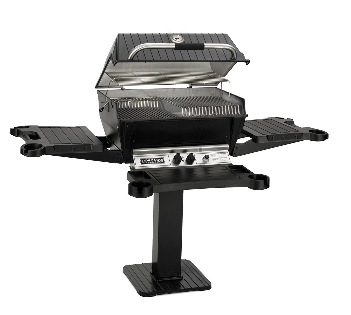 Broilmaster P3X Premium Gas Grill Package with Stainless Steel Patio Post Base and Side Shelf
