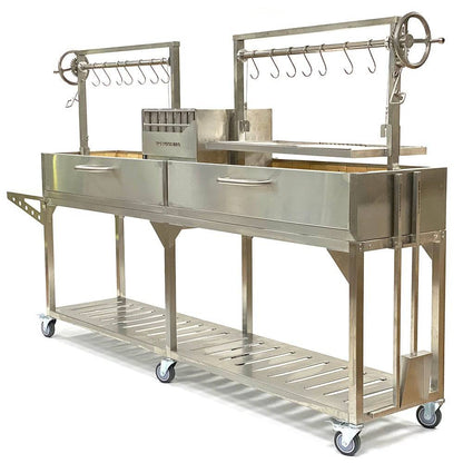 Tagwood BBQ Double Argentine Santa Maria Wood Fire & Charcoal Gaucho Grill | BBQ04SS  PRE-ORDER