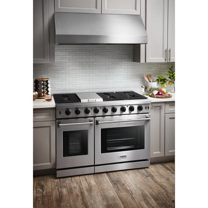 THOR Kitchen 48 in. 6.8 cu. ft. Double Oven Propane Gas Range in Stainless Steel, LRG4807ULP