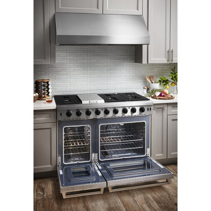 THOR Kitchen 48 in. 6.8 cu. ft. Double Oven Propane Gas Range in Stainless Steel, LRG4807ULP