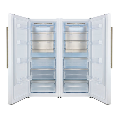 Forno Maderno 2-28-Inch Wide Convertible Refrigerator/Freezer in White, Decorative Trim, 27.2 cu.ft, 84-Inch High, ENERGY STAR Certified