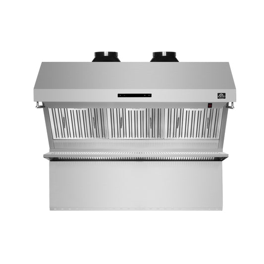 Forno Savona 48-Inch Wall Mount Range Hood, Baffle Filters, Backsplash Included