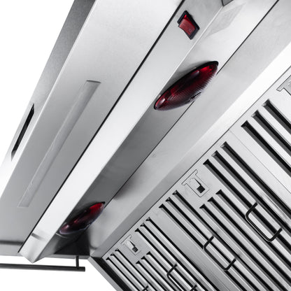 Forno Savona 48-Inch Wall Mount Range Hood, Baffle Filters, Backsplash Included