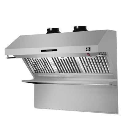 Forno Savona 48-Inch Wall Mount Range Hood, Baffle Filters, Backsplash Included