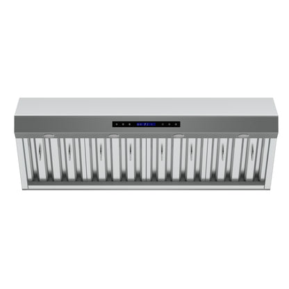 Forno Palazzo 48-Inch Wall Mounted Range Hood, Stainless Steel, Heavy Duty Baffle Filters, Remote Control
