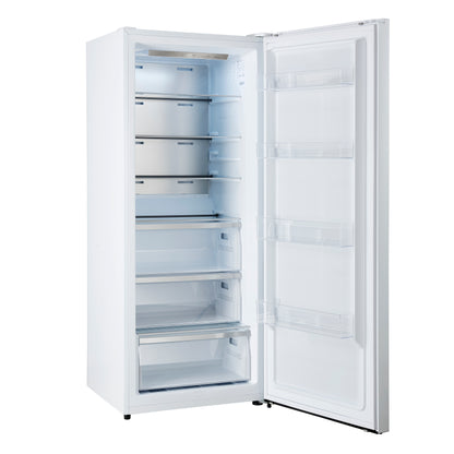 Forno Maderno 28-Inch Built-In Convertible Refrigerator in White with Antique Brass Handle, 13.6 cu.ft. Right Swing with Decorative Trim - 32-Inch Wide