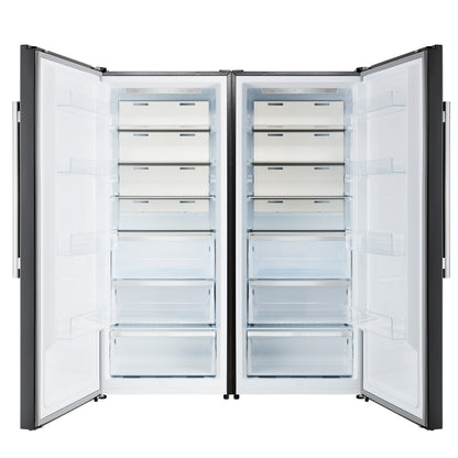 Forno Maderno 2-28-Inch Wide Convertible Refrigerator/Freezer in Black, Decorative Trim, 27.2 cu.ft, 84-Inch High, ENERGY STAR Certified
